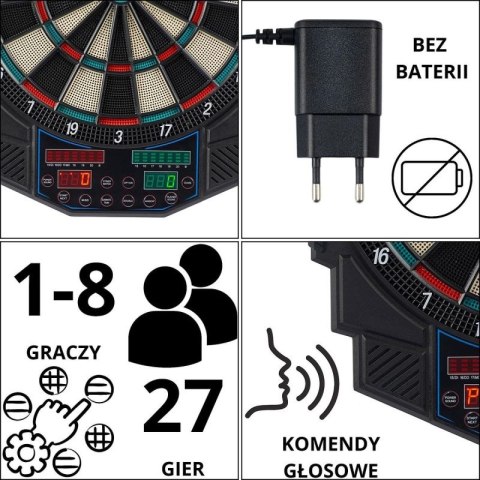 DART ELEKTRONICZNY Z ZASILACZEM I 4 LICZNIKAMI 49CM ENERO PRO Enero