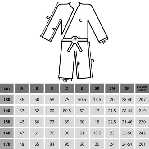 KIMONO ENERO JUDO AIKIDO 150CM BIAŁE Enero