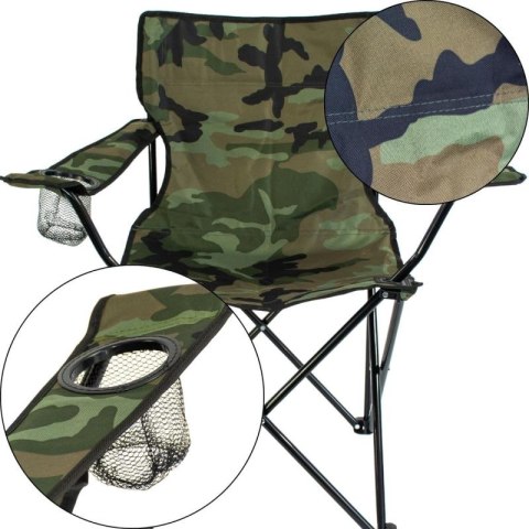 KRZESŁO TURYSTYCZNE SKŁADANE 50X50X80CM CAMUFLAGE ENERO CAMP Enero