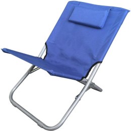 LEŻAK PLAŻOWY SKŁADANY Z ZAGŁÓWKIEM 47X61X58CM GRANATOWY Enero Camp