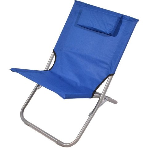 LEŻAK PLAŻOWY SKŁADANY Z ZAGŁÓWKIEM 47X61X58CM GRANATOWY Enero Camp
