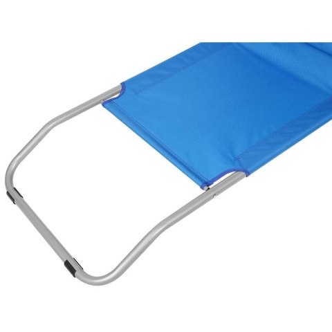 LEŻAK SKŁADANY PLAŻOWY Z DASZKIEM NA KÓŁKACH 116x62x60-90CM NIEBIESKI Enero Camp