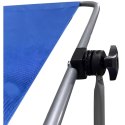LEŻAK SKŁADANY PLAŻOWY Z DASZKIEM NA KÓŁKACH 116x62x60-90CM NIEBIESKI Enero Camp