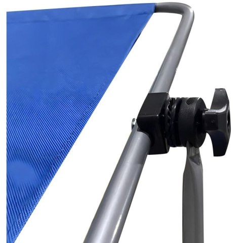 LEŻAK SKŁADANY PLAŻOWY Z DASZKIEM NA KÓŁKACH 116x62x60-90CM NIEBIESKI Enero Camp