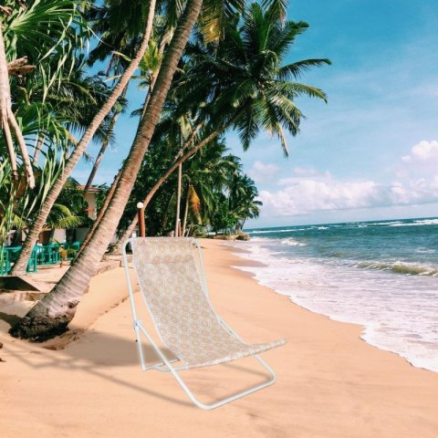 LEŻAK SKŁADANY PLAŻOWY Z ZAGŁÓWKIEM POMARAŃCZOWY Probeach