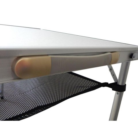 STOLIK TURYSTYCZNY SKŁADANY KEMPINGOWY 120x60x70/62/55CM 4 KRZESŁA I PÓŁKA Enero Camp