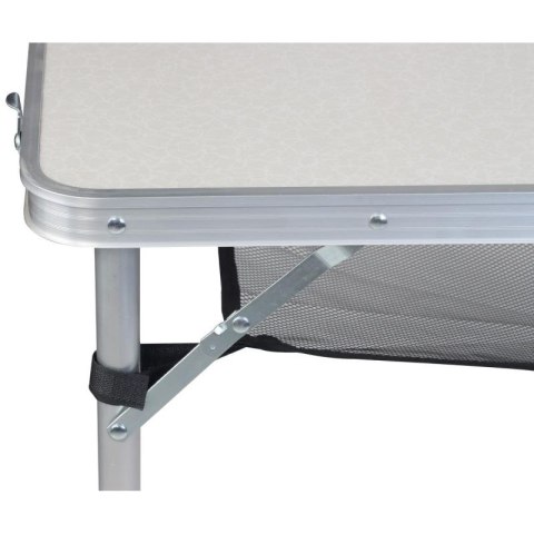 STOLIK TURYSTYCZNY SKŁADANY KEMPINGOWY 120x60x70/62/55CM 4 KRZESŁA I PÓŁKA Enero Camp