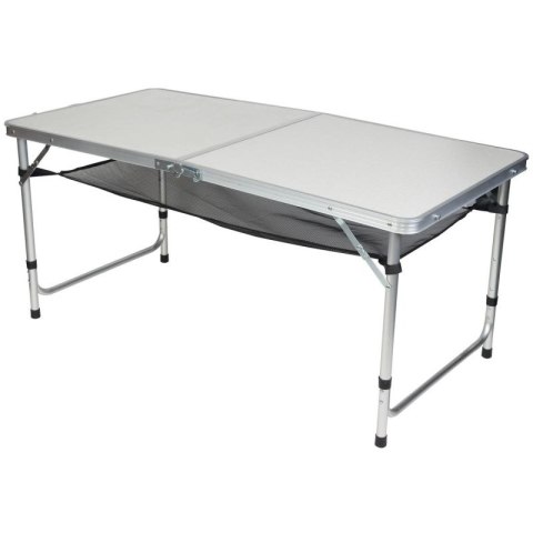 STOLIK TURYSTYCZNY SKŁADANY KEMPINGOWY 120x60x70/62/55CM 4 KRZESŁA I PÓŁKA Enero Camp