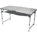 STOLIK TURYSTYCZNY SKŁADANY KEMPINGOWY 120x60x70/62/55CM 4 KRZESŁA I PÓŁKA Enero Camp