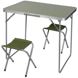 STOLIK TURYSTYCZNY SKŁADANY KEMPINGOWY 80X60X70CM I 2 KRZESŁA ZIELONY Enero Camp