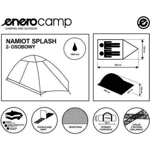 NAMIOT 2 OSOBOWY SPLASH Z TROPIKIEM ENERO CAMP Enero