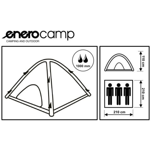 NAMIOT 3 OSOBOWY HOLIDAY DMUCHANY 210x210x110CM ENERO CAMP Enero