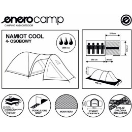 NAMIOT 4 OSOBOWY COOL CZARNO-NIEBIESKI ENERO CAMP Enero