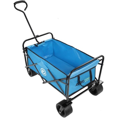 WÓZEK TURYSTYCZNO PLAŻOWY DELUXE SKŁADANY 66x48x90CM Z UCHWYTEM NIEBIESKI Deluxe