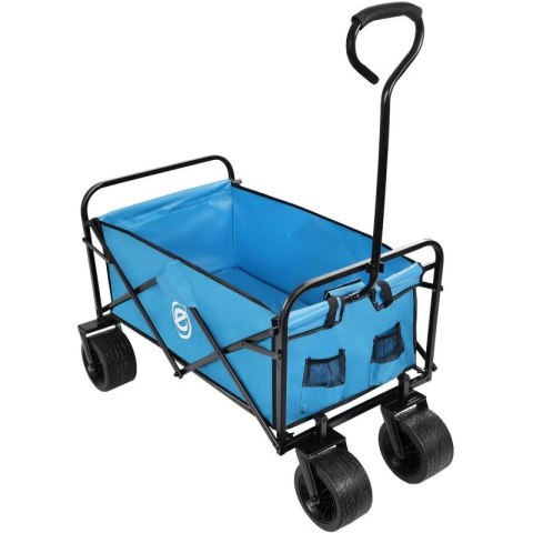 WÓZEK TURYSTYCZNO PLAŻOWY DELUXE SKŁADANY 66x48x90CM Z UCHWYTEM NIEBIESKI Deluxe