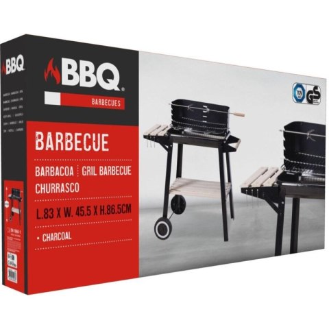 GRILL OGRODOWY WÓZEK 83x45,5x86,5CM CZARNY BBQ LINE