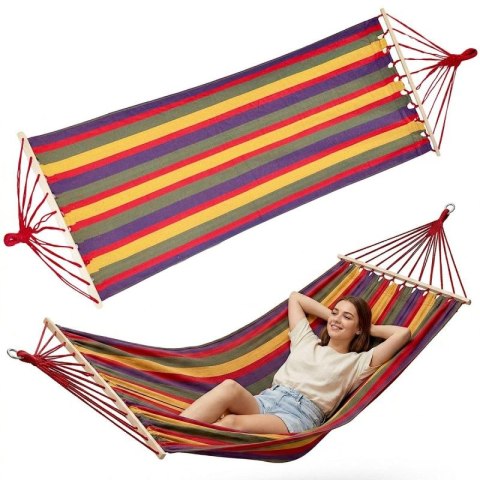 HAMAK OGRODOWY 1 OSOBOWY 200X80CM Z DRĄŻKIEM 1064048 SASKA GARDEN