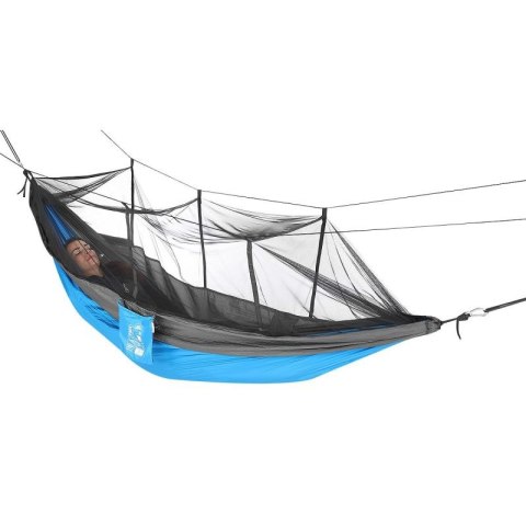 HAMAK TURYSTYCZNY 2 OSOBOWY 270X140CM Z MOSKITIERĄ NIEBIESKI Enero Camp