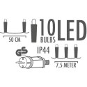 GIRLANDA OGRODOWA PARTY LIGHT 10LED 7,5M PROGARDEN