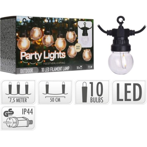 GIRLANDA OGRODOWA PARTY LIGHT 10LED 7,5M PROGARDEN