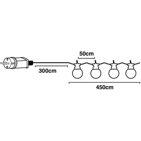 GIRLANDA OGRODOWA PARTY LIGHT 10LED 7,5M PROGARDEN