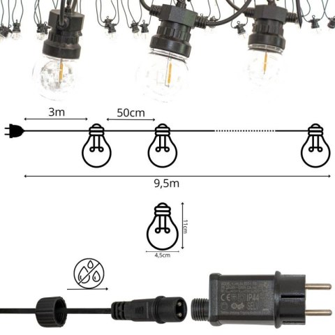 GIRLANDA OGRODOWA PARTY LIGHT 20LED PROGARDEN