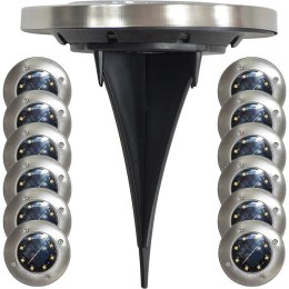LAMPA SOLARNA 8 LED SMD DO WBICIA W PODŁOŻE KPL.12SZT SASKA GARDEN