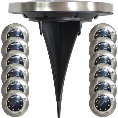 LAMPA SOLARNA 8 LED SMD DO WBICIA W PODŁOŻE KPL.12SZT SASKA GARDEN