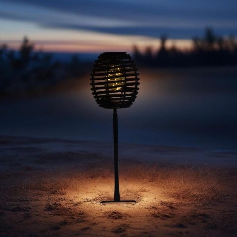 LAMPA SOLARNA KULA RATTAN CZARNA PROGARDEN PROGARDEN