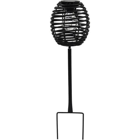 LAMPA SOLARNA KULA RATTAN CZARNA PROGARDEN PROGARDEN