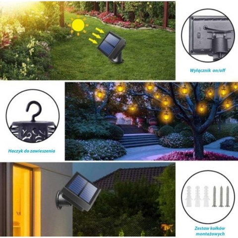 LAMPA SOLARNA KULE OGNIOWE 7CM 5SZT SASKA GARDEN