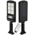 LAMPA ULICZNA LATARNIA SOLARNA 120LED + PILOT CZUJNIK RUCHU I ZMIERZCHU SASKA GARDEN
