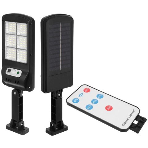 LAMPA ULICZNA LATARNIA SOLARNA 120LED + PILOT CZUJNIK RUCHU I ZMIERZCHU SASKA GARDEN