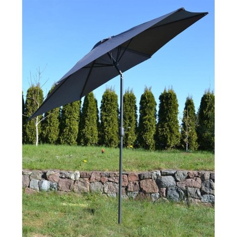 PARASOL OGRODOWY 300CM SKŁADANY SZARY SASKA GARDEN