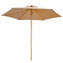 PARASOL OGRODOWY DREWNIANY 250CM SKŁADANY PIASKOWY PROGARDEN