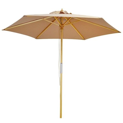 PARASOL OGRODOWY DREWNIANY 250CM SKŁADANY PIASKOWY PROGARDEN