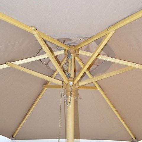 PARASOL OGRODOWY DREWNIANY 250CM SKŁADANY PIASKOWY PROGARDEN