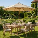 PARASOL OGRODOWY DREWNIANY 250CM SKŁADANY PIASKOWY PROGARDEN
