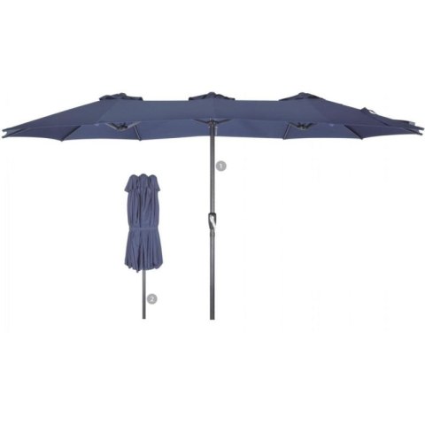 PARASOL OGRODOWY XXXL 2.7x4.6M SZARY SASKA GARDEN SASKA