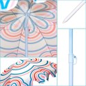 PARASOL PLAŻOWO OGRODOWY 160CM PASEK NIEBIESKO RÓŻOWY PROGARDEN
