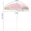PARASOL PLAŻOWO OGRODOWY Z FRĘDZLAMI 174CM CZERWONY PROGARDEN