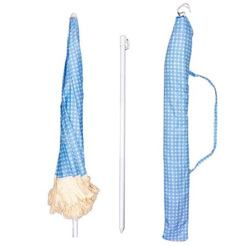PARASOL PLAŻOWO OGRODOWY Z FRĘDZLAMI 174CM NIEBIESKI PROGARDEN