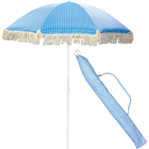 PARASOL PLAŻOWO OGRODOWY Z FRĘDZLAMI 174CM NIEBIESKI PROGARDEN