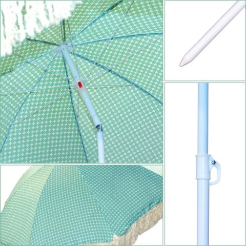 PARASOL PLAŻOWO OGRODOWY Z FRĘDZLAMI 174CM ZIELONY PROGARDEN