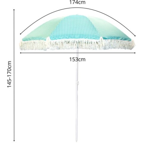 PARASOL PLAŻOWO OGRODOWY Z FRĘDZLAMI 174CM ZIELONY PROGARDEN