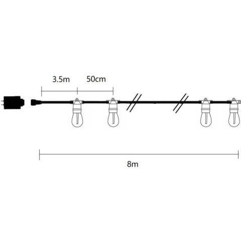 PARTY LIGHT GIRLANDA ZEWNĘTRZNA 10 ŻARÓWEK 10LED 8M 230V SASKA GARDEN