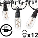 PARTY LIGHT GIRLANDA ZEWNĘTRZNA 12 ŻARÓWEK 12LED SPIRALNYCH 6,3M 230V SASKA GARDEN