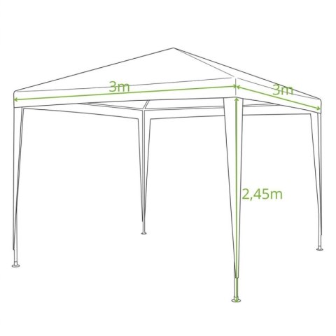 PAWILON NAMIOT OGRODOWY PE 3x3x2.45M BIAŁY SASKA GARDEN SASKA