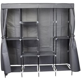 SZAFA TEKSTYLNA GARDEROBA 168x45x172CM CIEMNOSZARA 45238 SASKA GARDEN