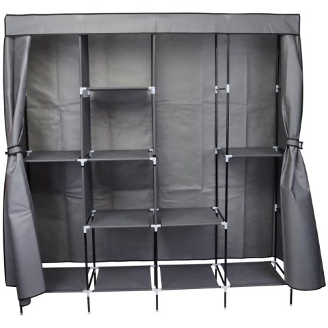 SZAFA TEKSTYLNA GARDEROBA 168x45x172CM CIEMNOSZARA 45238 SASKA GARDEN